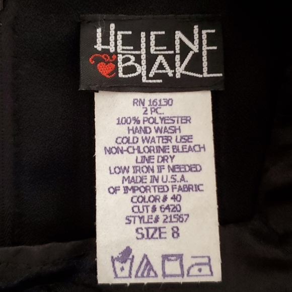 Helene Blake 2-Piece Black Tuxedo Dress w/ Jacket - Picture 7 of 7